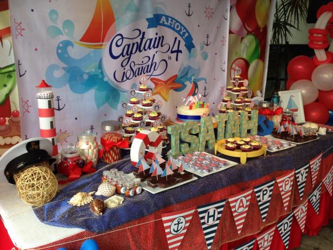 Nautical Themed Candy Buffet Setup